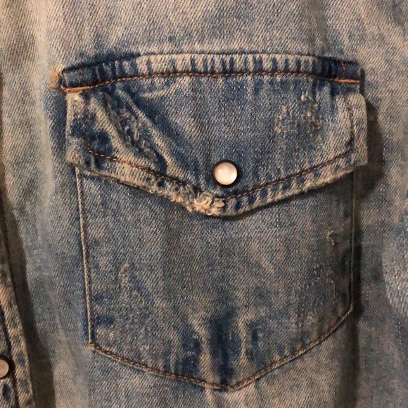 One Teaspoon distressed/western style denim shirt - Picture 4 of 9